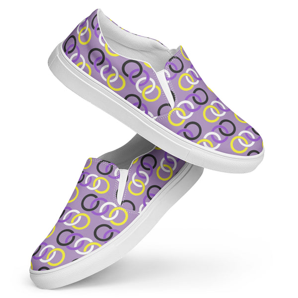 Non-Binary Pride Classic Purple Slip-On Shoes