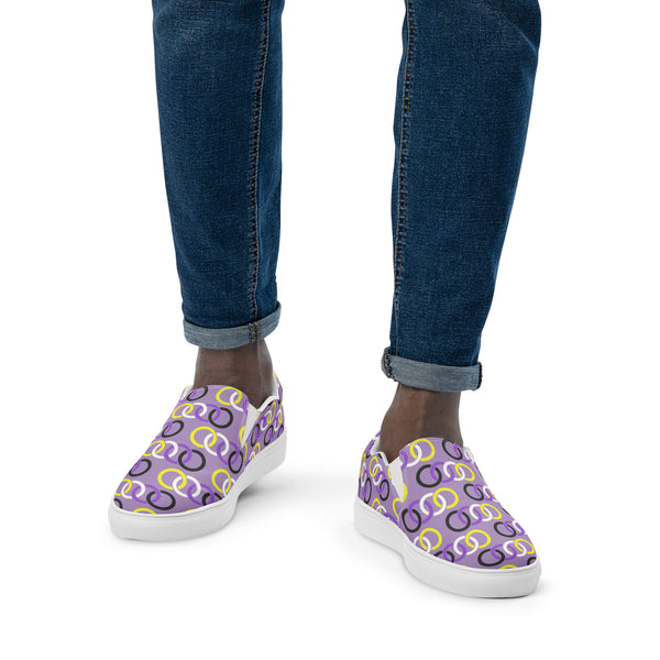 Non-Binary Pride Classic Purple Slip-On Shoes