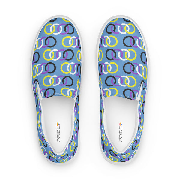 Non-Binary Pride Classic Blue Slip-On Shoes