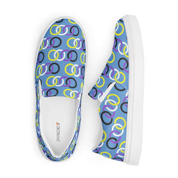 Non-Binary Pride Classic Blue Slip-On Shoes