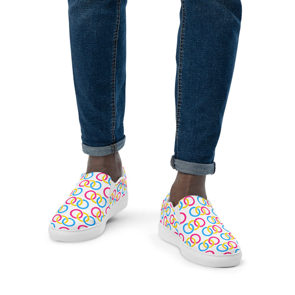 Pansexual Pride Classic White Slip-On Shoes