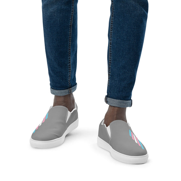 Transgender Pride Modern Gray Slip-On Shoes