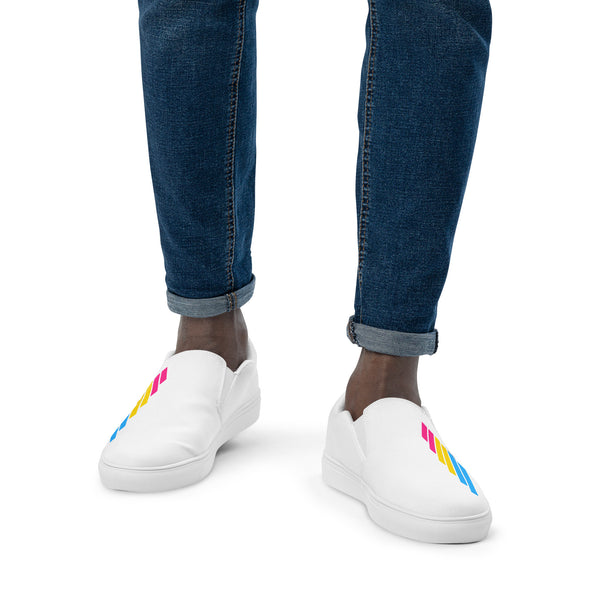 Pansexual Pride Modern White Slip-On Shoes