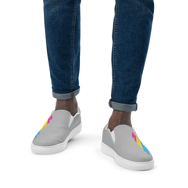 Pansexual Pride Modern Gray Slip-On Shoes