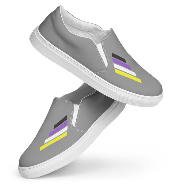 Non-Binary Pride Modern Gray Slip-On Shoes