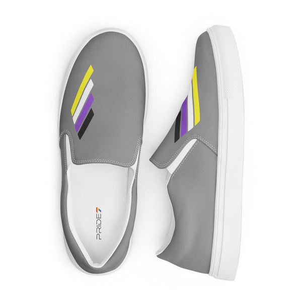 Non-Binary Pride Modern Gray Slip-On Shoes