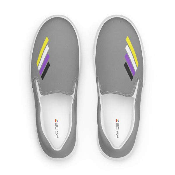 Non-Binary Pride Modern Gray Slip-On Shoes