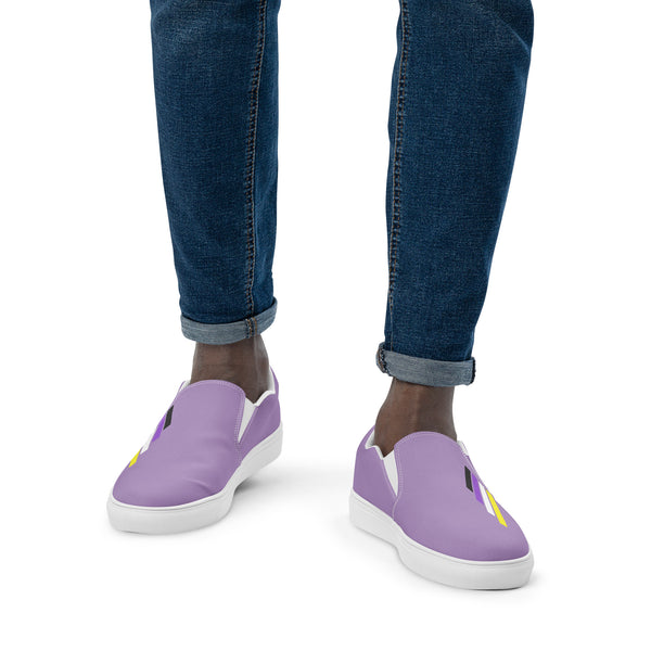 Non-Binary Pride Modern Purple Slip-On Shoes