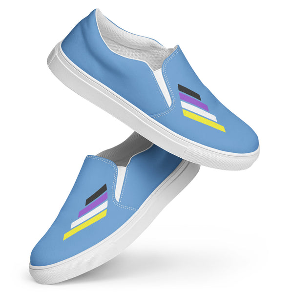 Non-Binary Pride Modern Blue Slip-On Shoes