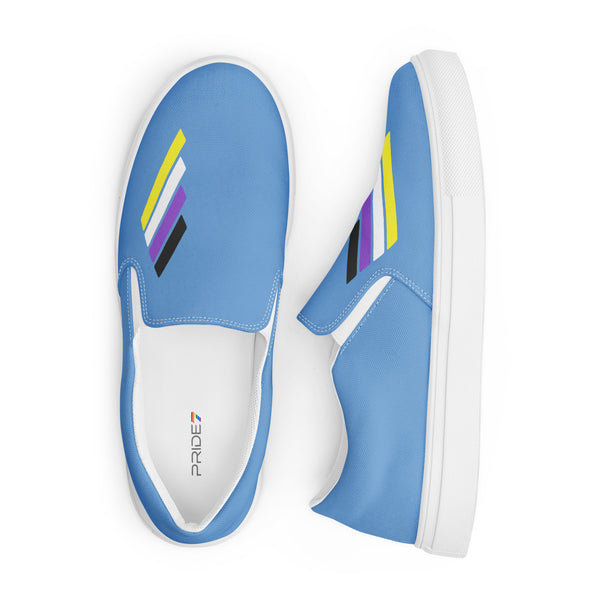 Non-Binary Pride Modern Blue Slip-On Shoes