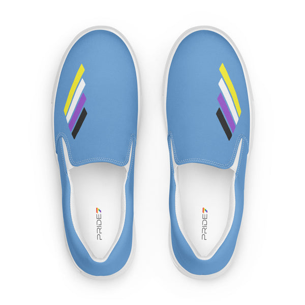 Non-Binary Pride Modern Blue Slip-On Shoes