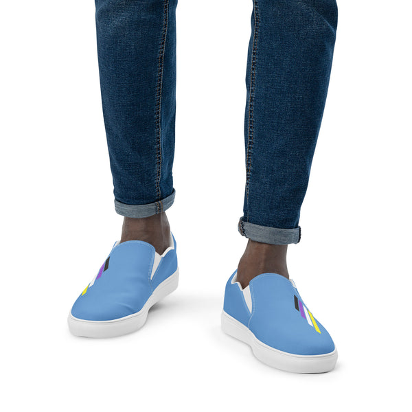 Non-Binary Pride Modern Blue Slip-On Shoes