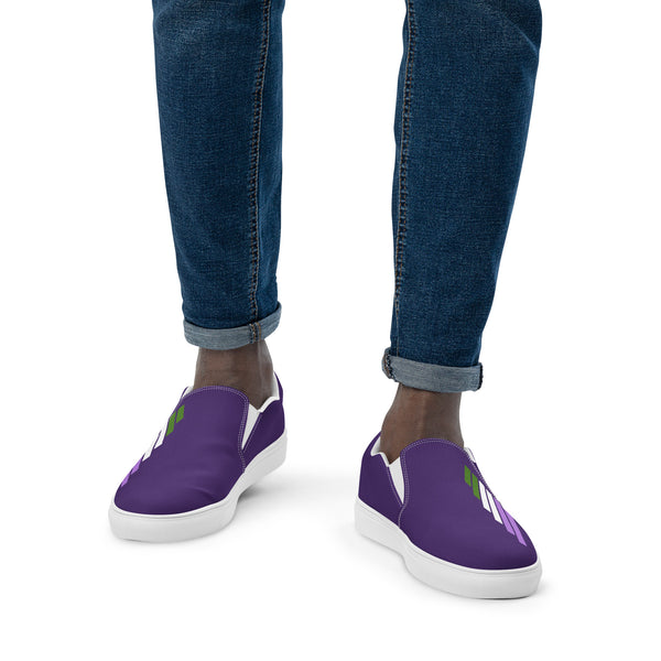 Genderqueer Pride Modern Purple Slip-On Shoes