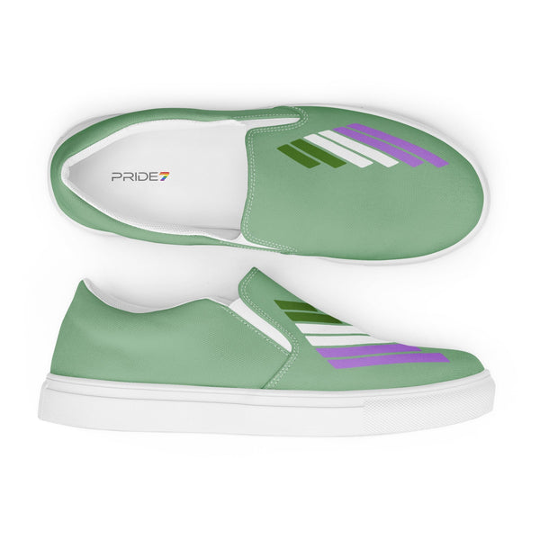 Genderqueer Pride Modern Green Slip-On Shoes