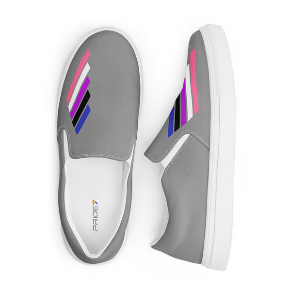 Genderfluid Pride Modern Gray Slip-On Shoes