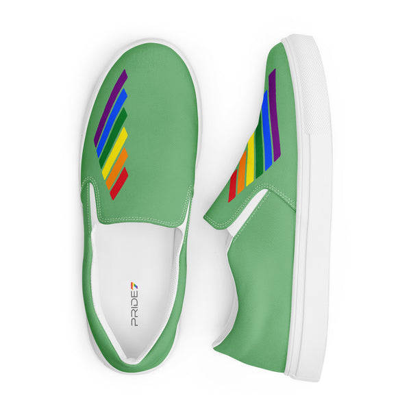 Gay Pride Modern Green Slip-On Shoes