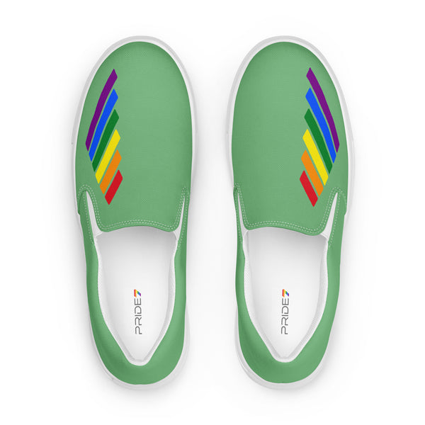 Gay Pride Modern Green Slip-On Shoes