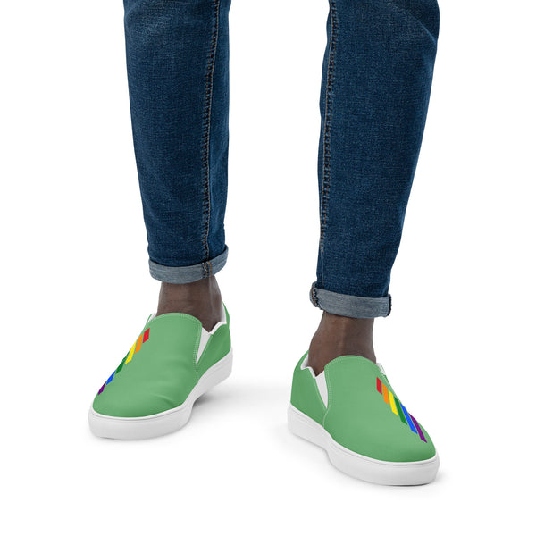 Gay Pride Modern Green Slip-On Shoes