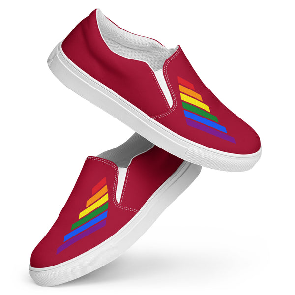 Gay Pride Modern Red Slip-On Shoes