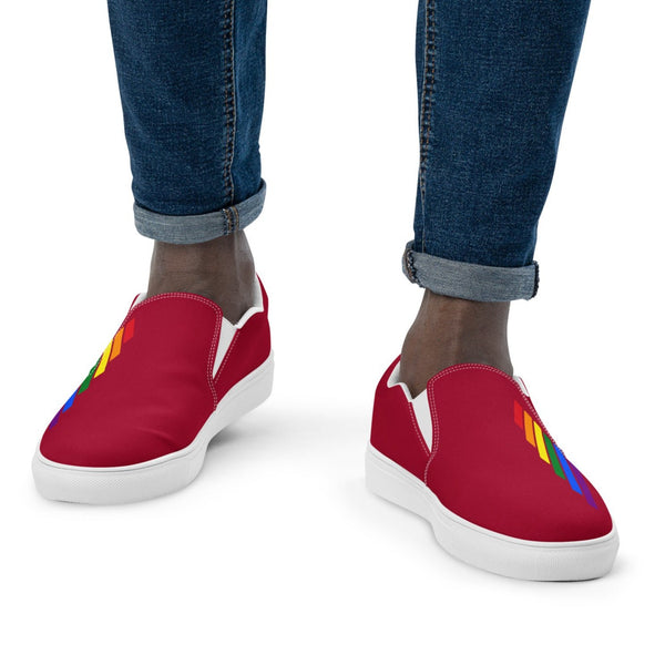 Gay Pride Modern Red Slip-On Shoes