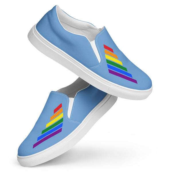 Gay Pride Modern Blue Slip-On Shoes