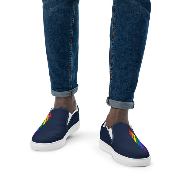 Gay Pride Modern Navy Slip-On Shoes