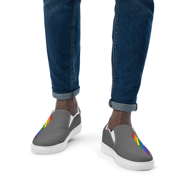 Gay Pride Modern Gray Slip-On Shoes