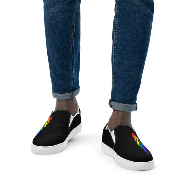 Gay Pride Modern Black Slip-On Shoes