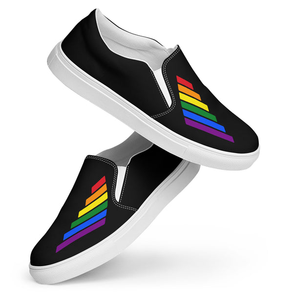 Gay Pride Modern Black Slip-On Shoes