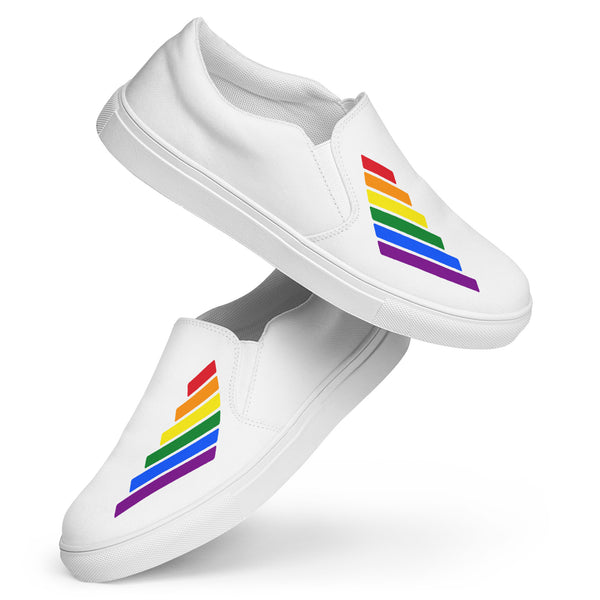 Gay Pride Modern White Slip-On Shoes