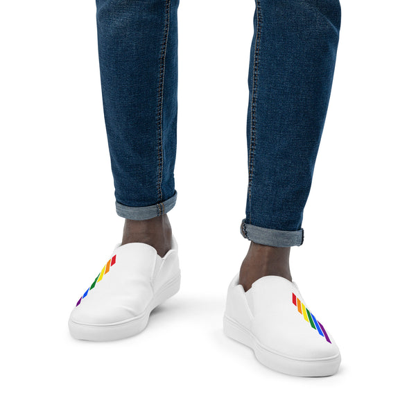 Gay Pride Modern White Slip-On Shoes