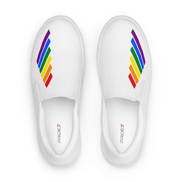 Gay Pride Modern White Slip-On Shoes