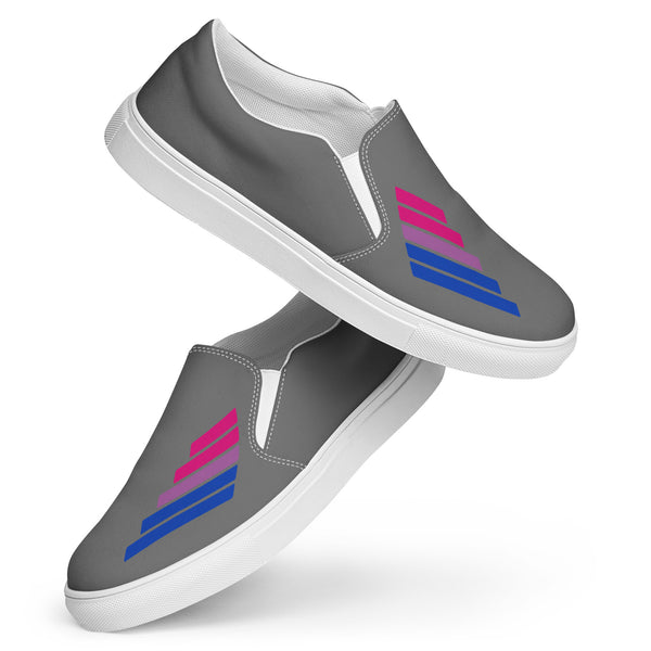 Bisexual Pride Modern Gray Slip-On Shoes