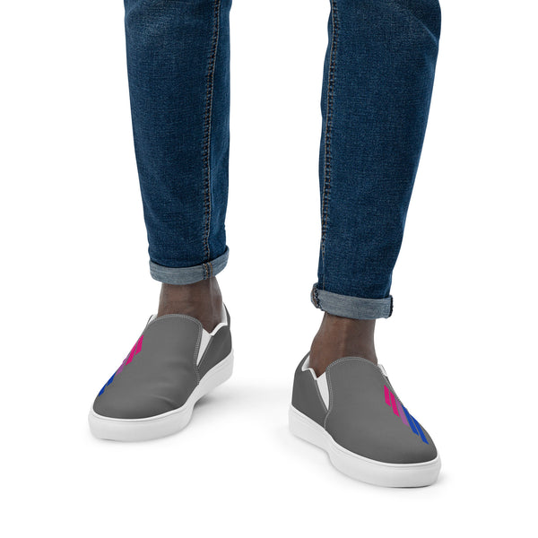 Bisexual Pride Modern Gray Slip-On Shoes