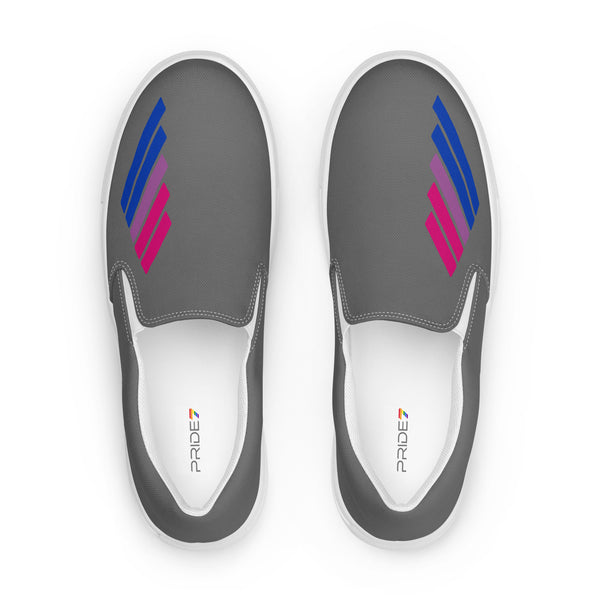 Bisexual Pride Modern Gray Slip-On Shoes