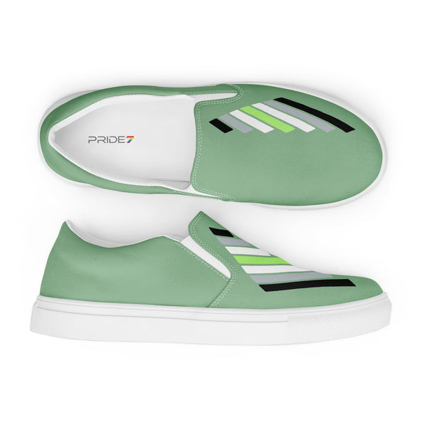 Agender Pride Modern Green Slip-On Shoes