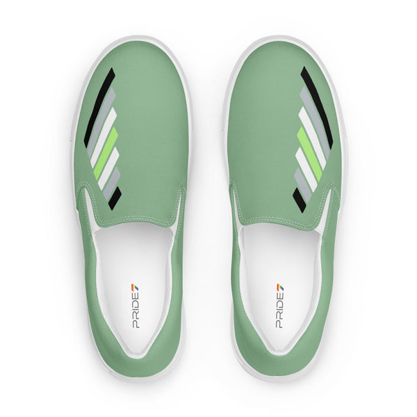 Agender Pride Modern Green Slip-On Shoes