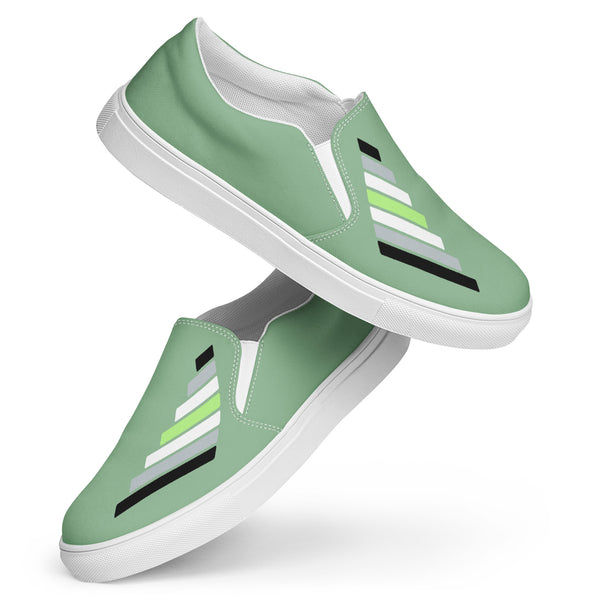 Agender Pride Modern Green Slip-On Shoes