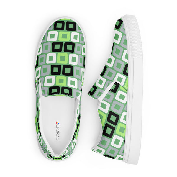 Agender Pride Casual Green Slip-On Shoes