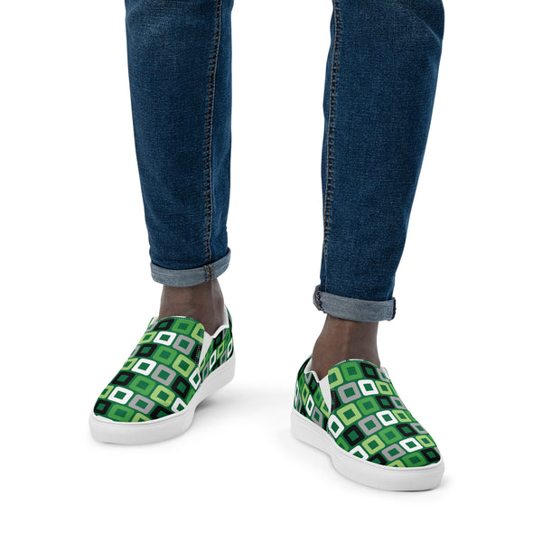 Aromantic Pride Casual Green Slip-On Shoes