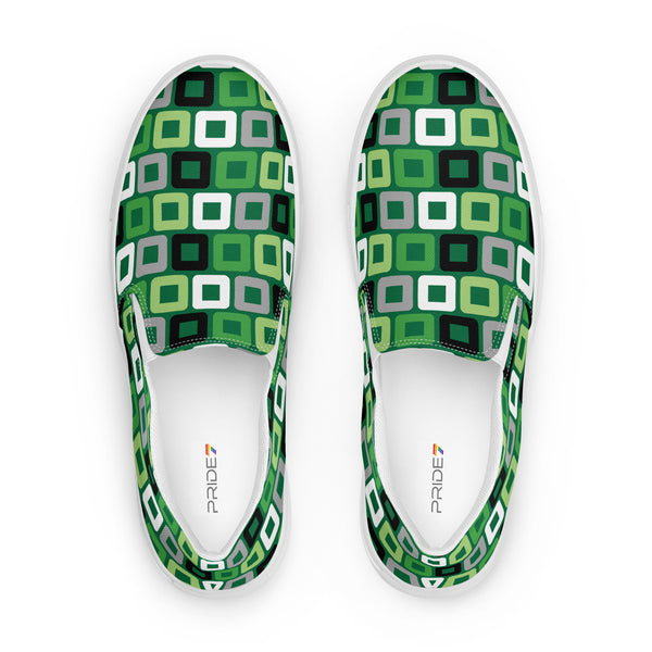 Aromantic Pride Casual Green Slip-On Shoes