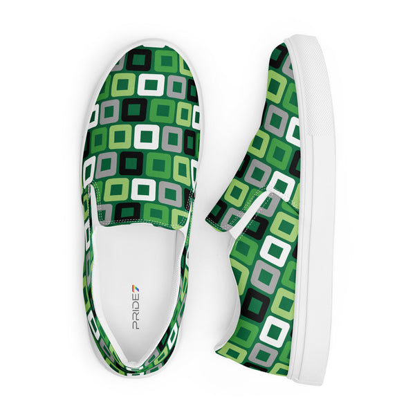 Aromantic Pride Casual Green Slip-On Shoes