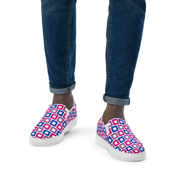 Bisexual Pride Casual White Slip-On Shoes