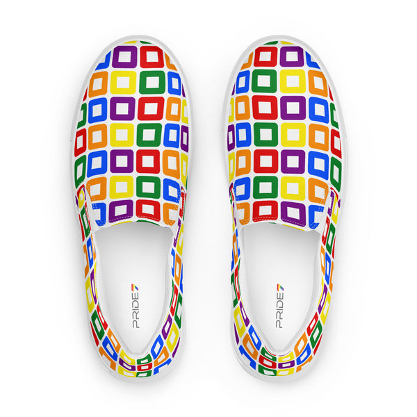 Gay Pride Casual White Slip-On Shoes