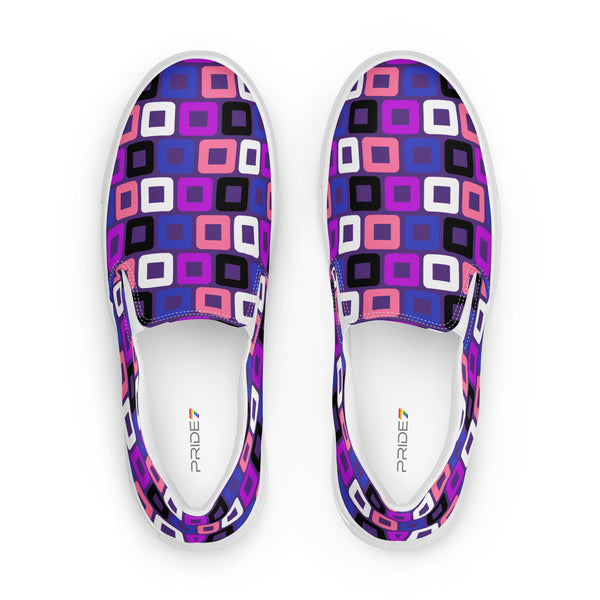 Genderfluid Pride Casual Purple Slip-On Shoes