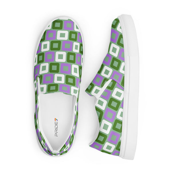 Genderqueer Pride Casual Green Slip-On Shoes