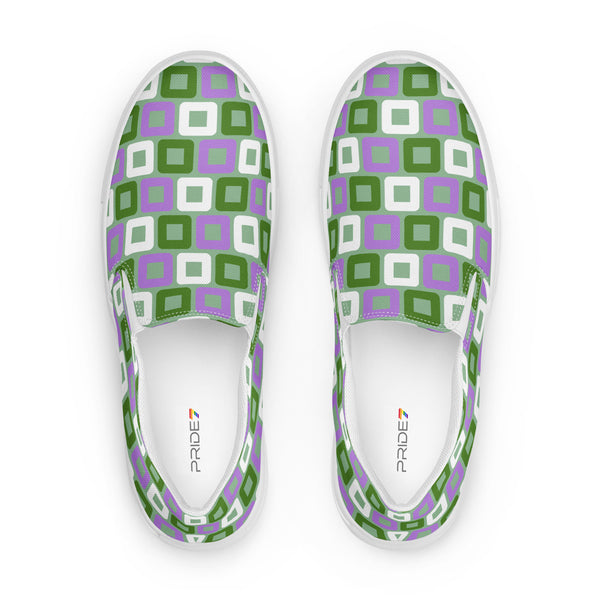 Genderqueer Pride Casual Green Slip-On Shoes