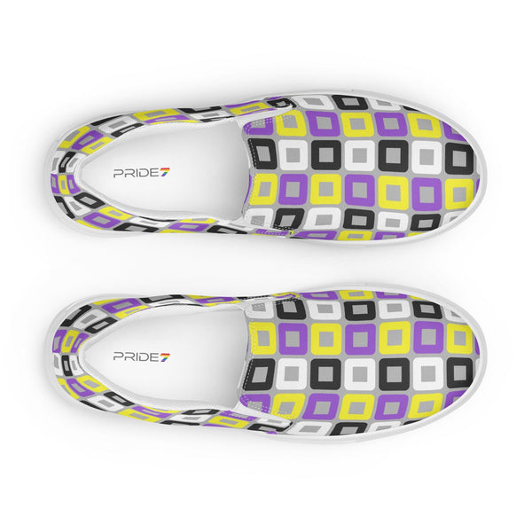 Non-Binary Pride Casual Gray Slip-On Shoes