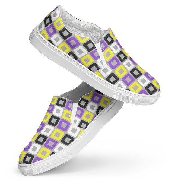 Non-Binary Pride Casual Gray Slip-On Shoes