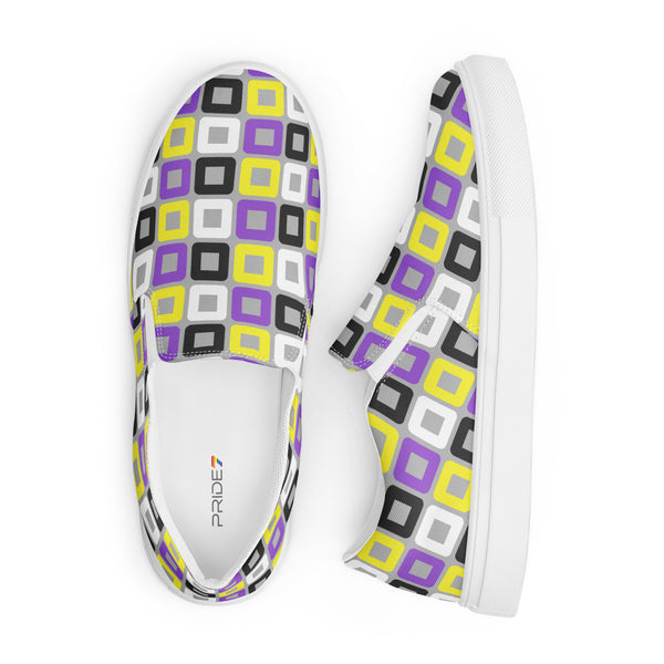 Non-Binary Pride Casual Gray Slip-On Shoes